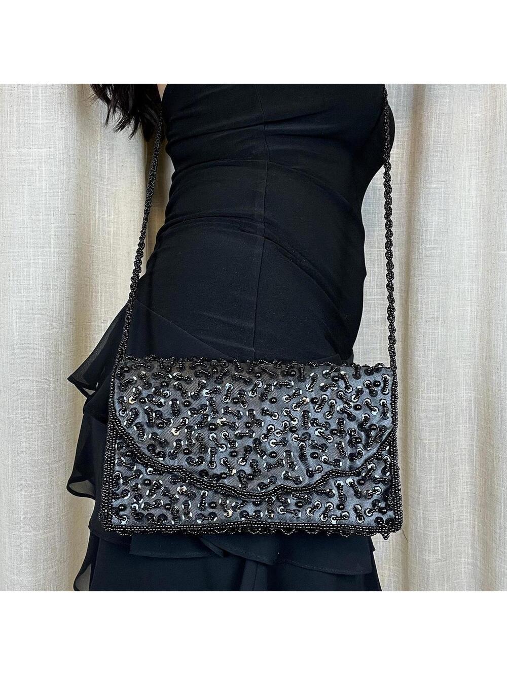 Black Beaded Bag